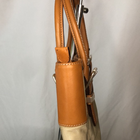 MICHAEL KORS tan and brown nylon and leather medium sized tote. - Picture 7 of 16